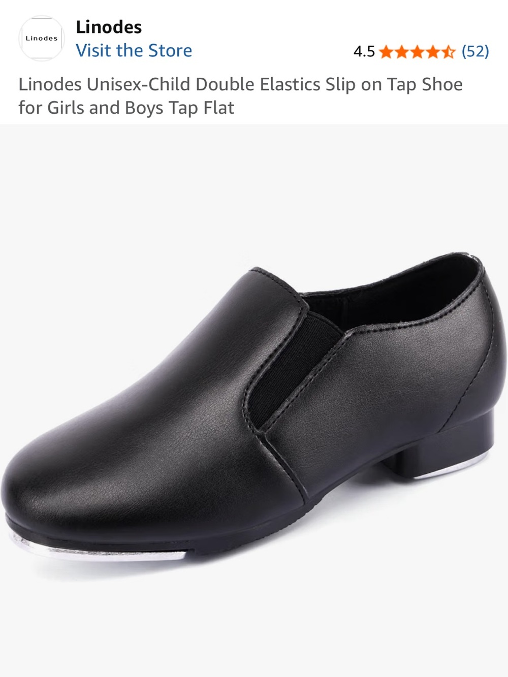 Gently Used Unisex Childs Double Elastic Slip On Size 10 Black Tap Shoe
